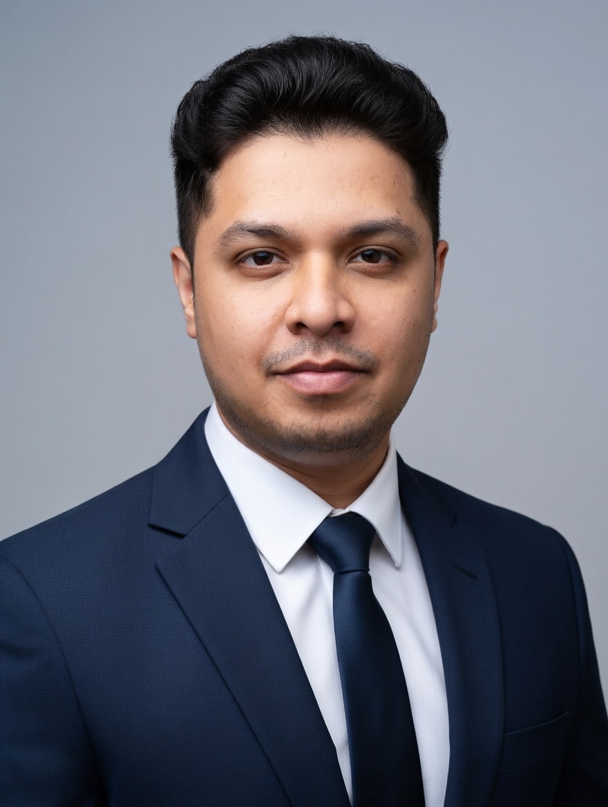 Boardroom corporate portrait generated from a single selfie